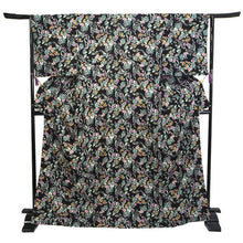 画像をギャラリービューアに読み込む, 洗える着物 袷 仕立て上がり 単品 黒地 花柄 百華 女性 レディース 和装 和服 きもの カジュアル プレタ 春 秋 冬 きもの かわいい 普段着 ポリエステル