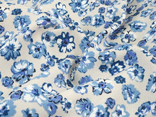 画像をギャラリービューアに読み込む, 洗える着物 袷 仕立て上がり 単品 ベージュ地 青小花柄 百華 女性 レディース 和装 和服 きもの カジュアル プレタ 春 秋 冬 きもの かわいい 普段着 ポリエステル