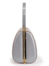 画像をギャラリービューアに読み込む, 草履バッグセット 礼装 留袖用 渋ピンク 花繋ぎ柄 台形 ハンドバッグ シルバー フリー サイズ 正絹 佐賀錦 フォーマル 訪問着 色無地 和装小物 草履 バッグ セット 結婚式 披露宴 園遊会 卒業式 入学式 女性 レディース 日本製