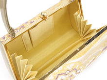 画像をギャラリービューアに読み込む, 草履バッグセット 礼装 留袖用 ゴールド地 流水 華紋 台形 ハンドバッグ ゴールド フリー サイズ 正絹 佐賀錦 フォーマル 訪問着 色無地 和装小物 草履 バッグ セット 結婚式 披露宴 園遊会 卒業式 入学式 女性 レディース 日本製