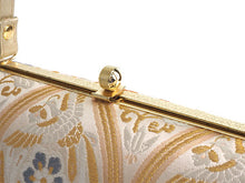 画像をギャラリービューアに読み込む, 草履バッグセット 礼装 留袖用 ライトベージュ地 立涌 花 鶴 ハンドバッグ ゴールド フリー サイズ 正絹 佐賀錦 フォーマル 訪問着 色無地 和装小物 草履 バッグ セット 結婚式 披露宴 園遊会 卒業式 入学式 女性 レディース 日本製