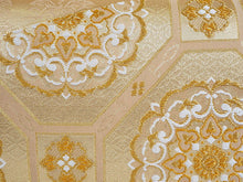 画像をギャラリービューアに読み込む, 草履バッグセット 礼装 留袖用 ゴールド地 華紋 花菱 長方形 ハンドバッグ ゴールド フリー サイズ 正絹 佐賀錦 フォーマル 訪問着 色無地 和装小物 草履 バッグ セット 結婚式 披露宴 園遊会 卒業式 入学式 女性 レディース 日本製