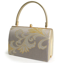 画像をギャラリービューアに読み込む, 草履バッグセット 礼装 留袖用 グレー地 唐草 長方形 ハンドバッグ ゴールド フリー サイズ 正絹 佐賀錦 フォーマル 訪問着 色無地 和装小物 草履 バッグ セット 結婚式 披露宴 園遊会 卒業式 入学式 女性 レディース 日本製