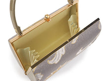 画像をギャラリービューアに読み込む, 草履バッグセット 礼装 留袖用 グレー地 唐草 長方形 ハンドバッグ ゴールド フリー サイズ 正絹 佐賀錦 フォーマル 訪問着 色無地 和装小物 草履 バッグ セット 結婚式 披露宴 園遊会 卒業式 入学式 女性 レディース 日本製