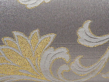 画像をギャラリービューアに読み込む, 草履バッグセット 礼装 留袖用 グレー地 唐草 台形 ハンドバッグ ゴールド フリー サイズ 正絹 佐賀錦 フォーマル 訪問着 色無地 和装小物 草履 バッグ セット 結婚式 披露宴 園遊会 卒業式 入学式 女性 レディース 日本製