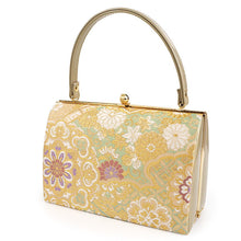 画像をギャラリービューアに読み込む, 草履バッグセット 礼装 留袖用 ゴールド地 華紋 菊 花菱 ハンドバッグ ゴールド フリー サイズ 正絹 佐賀錦 フォーマル 訪問着 色無地 和装小物 草履 バッグ セット 結婚式 披露宴 園遊会 卒業式 入学式 女性 レディース 日本製