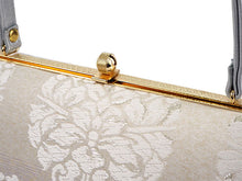 画像をギャラリービューアに読み込む, 草履バッグセット 礼装 留袖用 オフホワイト地 パープル 華紋 ハンドバッグ シルバー フリー サイズ 正絹 佐賀錦 フォーマル 訪問着 色無地 和装小物 草履 バッグ セット 結婚式 披露宴 園遊会 卒業式 入学式 女性 レディース 日本製