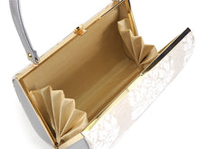 画像をギャラリービューアに読み込む, 草履バッグセット 礼装 留袖用 オフホワイト地 パープル 華紋 ハンドバッグ シルバー フリー サイズ 正絹 佐賀錦 フォーマル 訪問着 色無地 和装小物 草履 バッグ セット 結婚式 披露宴 園遊会 卒業式 入学式 女性 レディース 日本製