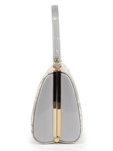 画像をギャラリービューアに読み込む, 草履バッグセット 礼装 留袖用 オフホワイト地 パープル 華紋 ハンドバッグ シルバー フリー サイズ 正絹 佐賀錦 フォーマル 訪問着 色無地 和装小物 草履 バッグ セット 結婚式 披露宴 園遊会 卒業式 入学式 女性 レディース 日本製