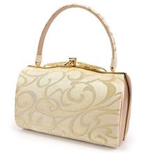 画像をギャラリービューアに読み込む, 草履バッグセット 礼装 留袖用 ライトゴールド地 唐草柄 ハンドバッグ ゴールド Mサイズ 正絹 西陣織 紗織 パールトーン 撥水加工 消臭 抗菌 フォーマル 訪問着 色無地 和装小物 草履 バッグ セット 結婚式 披露宴 園遊会 卒業式 入学式 女性 レディース 日本製