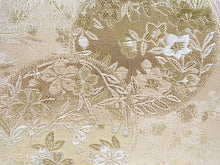 画像をギャラリービューアに読み込む, 草履バッグセット 礼装 留袖用 ライトベージュ ゴールド地 花丸柄 ハンドバッグ ゴールド フリー サイズ 正絹 西陣織 フォーマル 訪問着 色無地 和装小物 草履 バッグ セット 結婚式 披露宴 園遊会 卒業式 入学式 女性 レディース 日本製