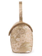画像をギャラリービューアに読み込む, 草履バッグセット 礼装 留袖用 ライトベージュ ゴールド地 花丸柄 ハンドバッグ ゴールド フリー サイズ 正絹 西陣織 フォーマル 訪問着 色無地 和装小物 草履 バッグ セット 結婚式 披露宴 園遊会 卒業式 入学式 女性 レディース 日本製