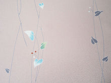 画像をギャラリービューアに読み込む, 着物 洗える着物 フルオーダー 仕立て付 小紋 ピンクベージュ リーフ 東レシルック 反物 和装 和服 袷 単衣 春 秋 冬 レディース 女性 きもの 羽織 コート カジュアル 上品 TORAY silook