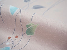 画像をギャラリービューアに読み込む, 着物 洗える着物 フルオーダー 仕立て付 小紋 ピンクベージュ リーフ 東レシルック 反物 和装 和服 袷 単衣 春 秋 冬 レディース 女性 きもの 羽織 コート カジュアル 上品 TORAY silook