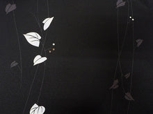 画像をギャラリービューアに読み込む, 着物 洗える着物 フルオーダー 仕立て付 小紋 黒 リーフ 東レシルック 反物 和装 和服 袷 単衣 春 秋 冬 レディース 女性 きもの 羽織 コート カジュアル 上品 TORAY silook