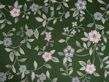 画像をギャラリービューアに読み込む, 着物 洗える着物 フルオーダー 仕立て付 小紋 グリーン 更紗 花 東レシルック 反物 和装 和服 袷 単衣 春 秋 冬 レディース 女性 きもの 羽織 コート カジュアル 上品 TORAY silook