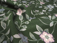 画像をギャラリービューアに読み込む, 着物 洗える着物 フルオーダー 仕立て付 小紋 グリーン 更紗 花 東レシルック 反物 和装 和服 袷 単衣 春 秋 冬 レディース 女性 きもの 羽織 コート カジュアル 上品 TORAY silook
