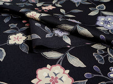 画像をギャラリービューアに読み込む, 着物 洗える着物 フルオーダー 仕立て付 小紋 黒 更紗 花 東レシルック 反物 和装 和服 袷 単衣 春 秋 冬 レディース 女性 きもの 羽織 コート カジュアル 上品 TORAY silook