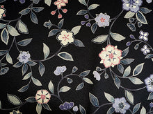 画像をギャラリービューアに読み込む, 着物 洗える着物 フルオーダー 仕立て付 小紋 黒 更紗 花 東レシルック 反物 和装 和服 袷 単衣 春 秋 冬 レディース 女性 きもの 羽織 コート カジュアル 上品 TORAY silook