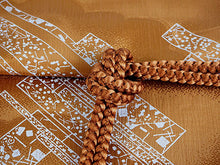 画像をギャラリービューアに読み込む, 帯揚げ 帯締め セット 正絹 カジュアル向き 丸組 黄土色 熨斗 帯揚げ 黄土色×茶色 帯〆 和装 小物 レディース 女性 婦人 おびあげ おびじめ