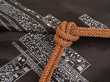 画像をギャラリービューアに読み込む, 帯揚げ 帯締め セット 正絹 カジュアル向き 丸組 こげ茶 熨斗 帯揚げ 黄土色×茶 帯〆 和装 小物 レディース 女性 婦人 おびあげ おびじめ