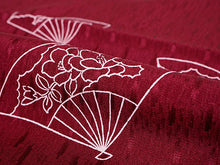 画像をギャラリービューアに読み込む, 帯揚げ 帯締め セット 正絹 カジュアル向き 丸組 渋ワイン色 扇 帯揚げ 渋藤色×赤茶 帯〆 和装 小物 レディース 女性 婦人 おびあげ おびじめ