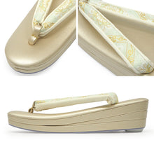 画像をギャラリービューアに読み込む, 草履バッグセット レディース フォーマル 佐賀錦 S M L LL サイズ 22.5cm 23.5cm 24.0cm 24.5cm 25.0cm 25.5cm 26.0cm 礼装用 グリーン ピンク ゴールド 薄緑 金 花菱柄 三枚芯 ぞうり バッグ 女性 和装 和服 着物 モダン 日本製 送料無料