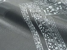 画像をギャラリービューアに読み込む, 帯揚げ 帯締め セット 正絹カジュアル向き 丸組 グレー色地 幾何学柄 帯あげ 茶×ターコイズブルー 帯〆 和装 小物 レディース 女性 婦人 おびあげ おびじめ