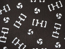 画像をギャラリービューアに読み込む, 帯揚げ 帯締め セット 正絹カジュアル向き 丸組 黒色地 三つ巴柄 帯あげ 茶色 帯〆 和装 小物 レディース 女性 婦人 おびあげ おびじめ