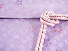 画像をギャラリービューアに読み込む, 帯揚げ 帯締め セット 正絹カジュアル向き 丸組 薄紫色地 桜柄 帯あげ 薄ピンク 帯〆 和装 小物 レディース 女性 婦人 おびあげ おびじめ