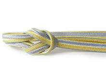 画像をギャラリービューアに読み込む, 帯締め 衿秀 正絹 二色切替 ラメ 4色 ベージュ ブルー グレー グリーン イエロー 和装小物 帯を締める時に使う 着物 和装 和服