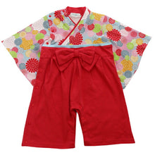 画像をギャラリービューアに読み込む, 袴 ロンパース 女の子 ベビー 70 80 90 2カラー ピンク レッド 菊柄 和柄 はかまロンパース お食い初め 100日祝い ひな祭り 初節句 お宮参り 赤ちゃん 袴 新生児 子供服 カバーオール 出産祝い ベビー袴 おしゃれ