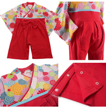 画像をギャラリービューアに読み込む, 袴 ロンパース 女の子 ベビー 70 80 90 2カラー ピンク レッド 菊柄 和柄 はかまロンパース お食い初め 100日祝い ひな祭り 初節句 お宮参り 赤ちゃん 袴 新生児 子供服 カバーオール 出産祝い ベビー袴 おしゃれ