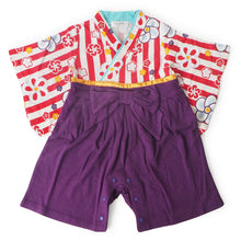 画像をギャラリービューアに読み込む, 袴 ロンパース 女の子 ベビー 70 80 90 2カラー ピンク レッド 梅柄 和柄 はかまロンパース お食い初め 100日祝い ひな祭り 初節句 お宮参り 赤ちゃん 袴 新生児 子供服 カバーオール 出産祝い ベビー袴 おしゃれ