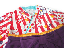 画像をギャラリービューアに読み込む, 袴 ロンパース 女の子 ベビー 70 80 90 2カラー ピンク レッド 梅柄 和柄 はかまロンパース お食い初め 100日祝い ひな祭り 初節句 お宮参り 赤ちゃん 袴 新生児 子供服 カバーオール 出産祝い ベビー袴 おしゃれ