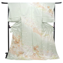 画像をギャラリービューアに読み込む, 訪問着 正絹 お仕立て付き クリーニング券 2点福袋 ライトグリーン 貝桶 雪輪 2024 新春福袋 未仕立て フルオーダー付き フォーマル 卒業式 入学式 結婚式 お茶会 パーティー 礼装