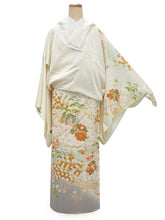 画像をギャラリービューアに読み込む, 訪問着 正絹 お仕立て付き クリーニング券 2点福袋 イエローベージュ 紅葉 牡丹2024 新春福袋 未仕立て フルオーダー付き フォーマル 卒業式 入学式 結婚式 お茶会 パーティー 礼装