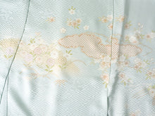 画像をギャラリービューアに読み込む, 訪問着 正絹 お仕立て付き クリーニング券 2点福袋 ライトブルー 菊に短冊 2024 新春福袋 未仕立て フルオーダー付き フォーマル 卒業式 入学式 結婚式 お茶会 パーティー 礼装