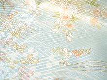 画像をギャラリービューアに読み込む, 訪問着 正絹 お仕立て付き クリーニング券 2点福袋 ライトブルー 菊に短冊 2024 新春福袋 未仕立て フルオーダー付き フォーマル 卒業式 入学式 結婚式 お茶会 パーティー 礼装