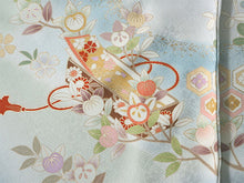 画像をギャラリービューアに読み込む, 訪問着 正絹 お仕立て付き クリーニング券 2点福袋 薄青紫 菊に文箱 2024 新春福袋 未仕立て フルオーダー付き フォーマル 卒業式 入学式 結婚式 お茶会 パーティー 礼装