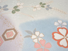 画像をギャラリービューアに読み込む, 訪問着 正絹 お仕立て付き クリーニング券 2点福袋 ライトグリーン 菊に文箱 2024 新春福袋 未仕立て フルオーダー付き フォーマル 卒業式 入学式 結婚式 お茶会 パーティー 礼装