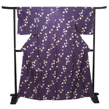 画像をギャラリービューアに読み込む, 洗えるきもの2点福袋 2024福袋 紫地 梅 紅葉 銀杏 工字繋ぎ柄 Mサイズ 着物 刺繍足袋 1,000円offクーポン付き 家で洗える ストレッチ足袋 セット 和装小物 和服 着物 新春 福袋