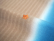 画像をギャラリービューアに読み込む, 帯揚げ 帯締め セット 正絹 ブルー×茶色地 紅葉 銀杏 刺繍 帯締 高麗 平打ち 訪問着 付け下げ 色無地 フォーマル お出かけ 和装小物 着付け小物 着物 和服 和装 レディース 女性