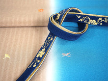 画像をギャラリービューアに読み込む, 帯揚げ 帯締め セット 正絹 ブルー×茶色地 紅葉 銀杏 刺繍 帯締 高麗 平打ち 訪問着 付け下げ 色無地 フォーマル お出かけ 和装小物 着付け小物 着物 和服 和装 レディース 女性