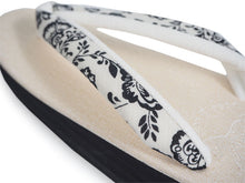 画像をギャラリービューアに読み込む, 草履 カレンブロッソ Sサイズ アイボリー 台 白地 花更紗柄 鼻緒 足が痛くなりにくい 歩きやすい レディース 女性 着物 和装 Calen Blosso