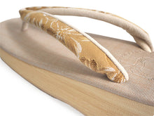 画像をギャラリービューアに読み込む, 草履 カレンブロッソ Mサイズ ベージュ 台 からし色地 花柄 鼻緒 足が痛くなりにくい 歩きやすい レディース 女性 着物 和装 Calen Blosso