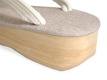 画像をギャラリービューアに読み込む, カレンブロッソ 草履 単品 Mサイズ ベージュ 台 アイボリー地 博多織 鼻緒 レディース カフェ草履 菱屋 Calen Blosso 履きやすい ゾウリ カフェぞうり 女性用 カジュアル 日本製 履物 着物 きもの 和装小物