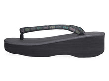 画像をギャラリービューアに読み込む, 草履 カレンブロッソ Lサイズ 濃グレー 台 カラフル モザイク 格子柄 鼻緒 足が痛くなりにくい 歩きやすい レディース 女性 着物 和装 Calen Blosso