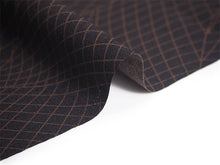 画像をギャラリービューアに読み込む, 洗える 着物 反物 単品 メンズ 焦げ茶色地 曲線 幾何学柄 男性女性兼用柄 粋 レディース 女性 小紋 和装 和服 袷 単衣 きもの 羽織 コート