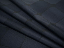 画像をギャラリービューアに読み込む, 洗える 着物 反物 単品 メンズ 黒地×青 四角柄 男性女性兼用柄 粋 レディース 女性 小紋 和装 和服 袷 単衣 きもの 羽織 コート